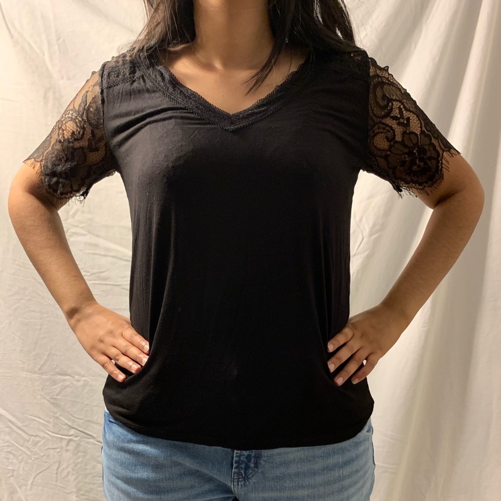 black lace top